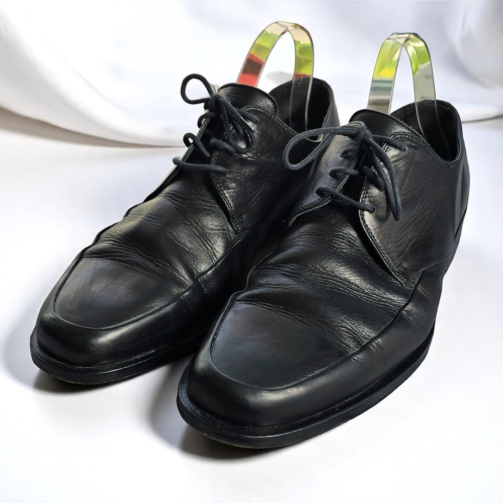 Lloyd Leather Dress Shoes Men 12 Black Lace Up Oxfords Square Toe Germany Made